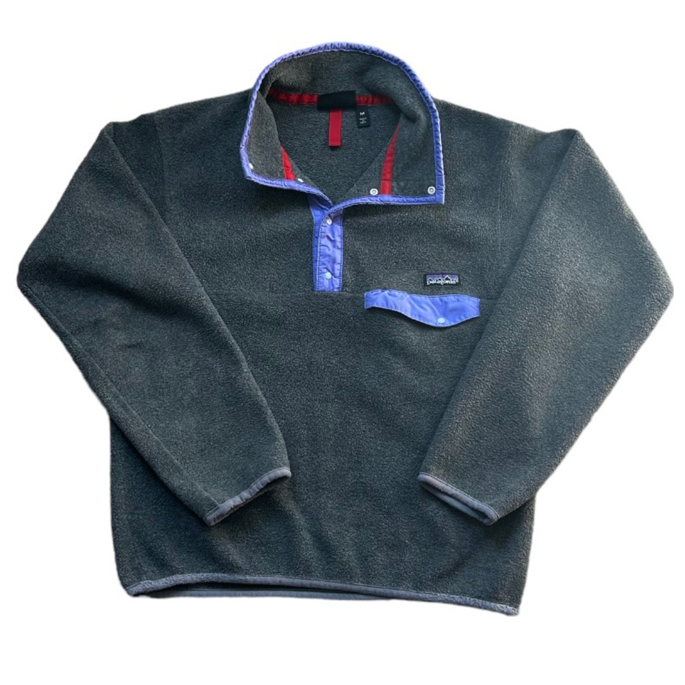 Vintage Patagonia Gray Quarter Snap Fleece Size Medium